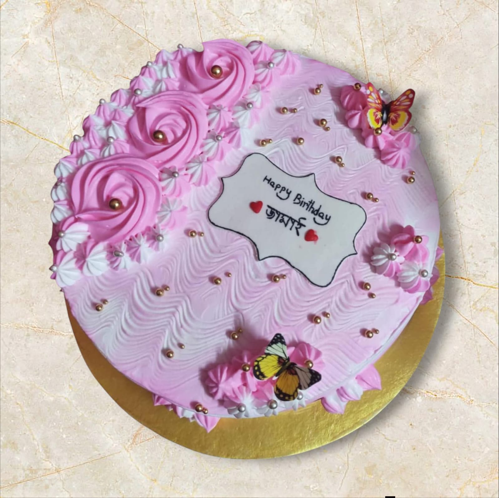 Pink Rose Vanilla Cake – 2 Pound