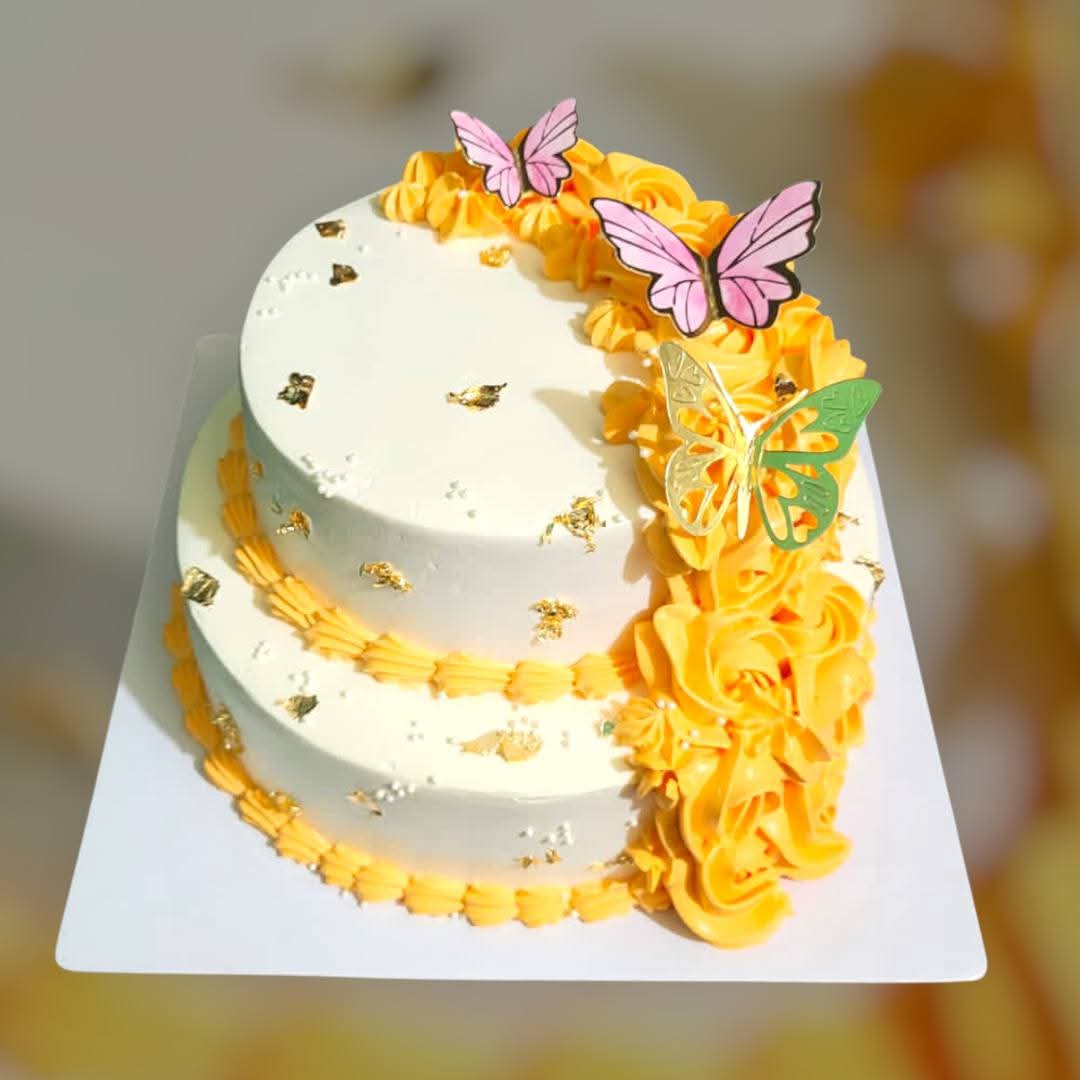Butterfly Floral Vanilla Cake (3 Pound)